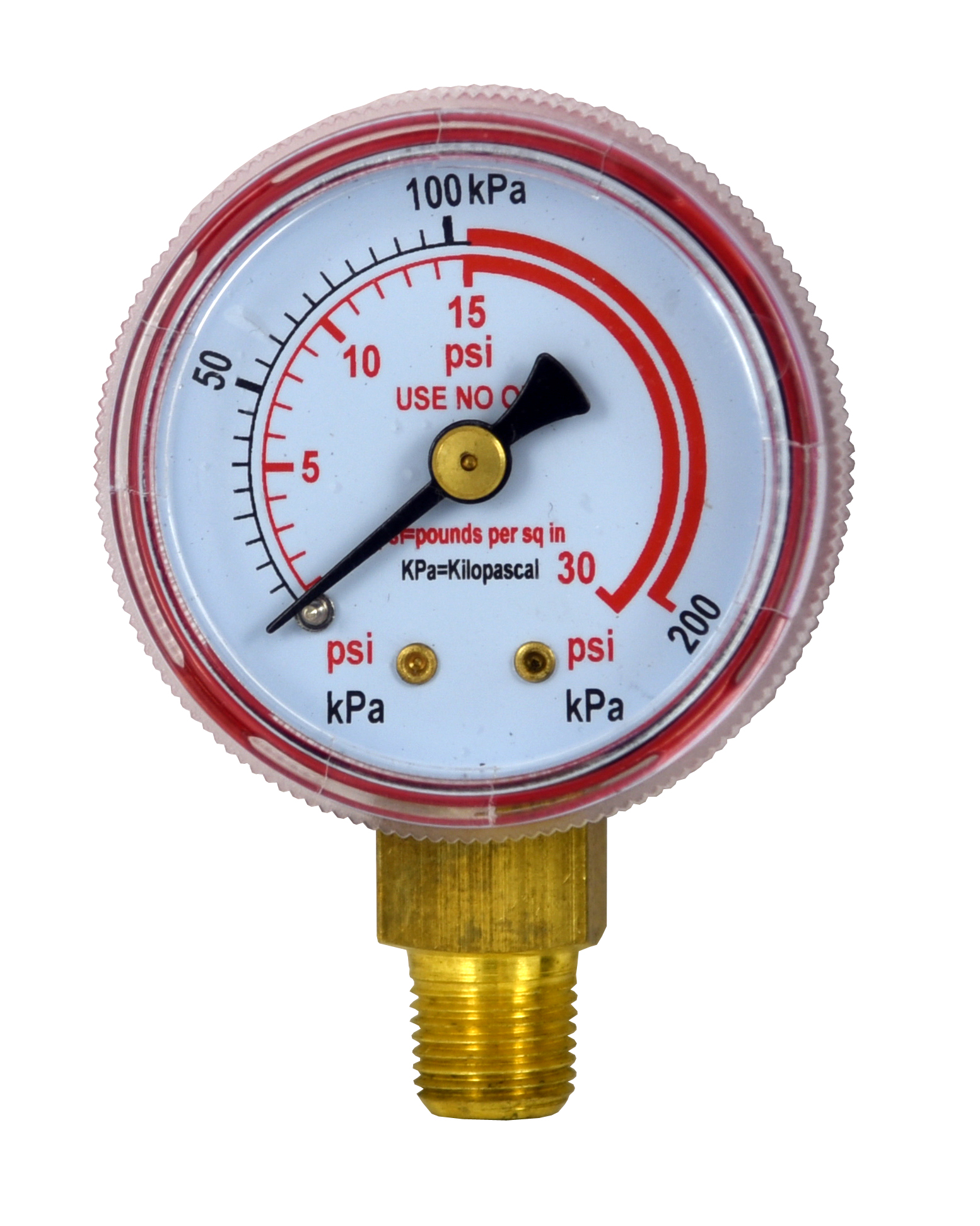 pressure gauge, 1.5in X 30 psi 0.125in 27 NPT